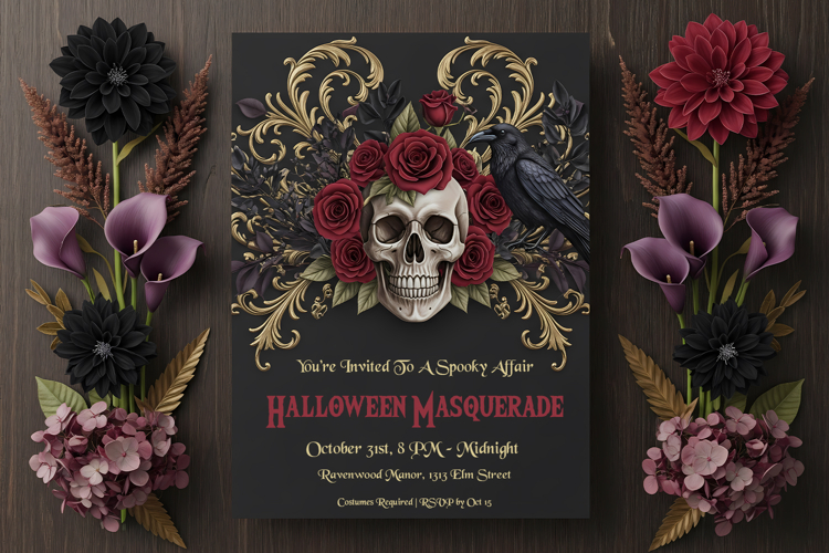 Halloween Party Invitation Spooky Chic Editable & Print-Read