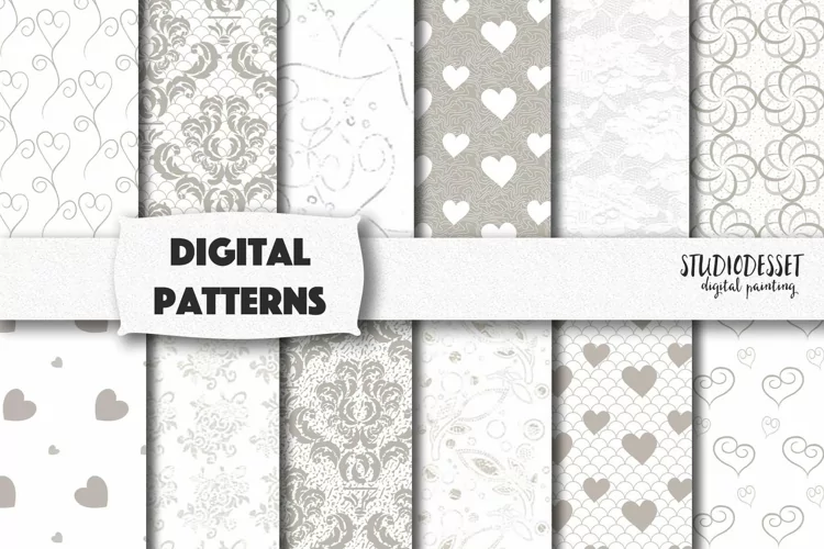 Lace Digital Papers | Love Wedding Digital Patterns