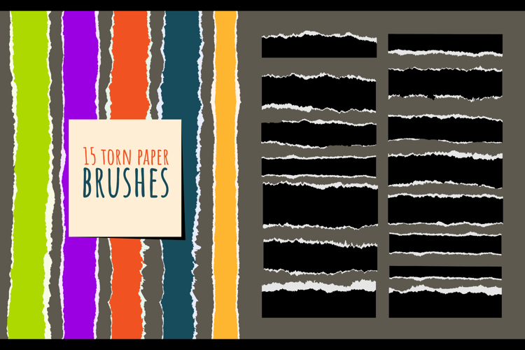 Torn Paper Brushes Collection - 15 variations