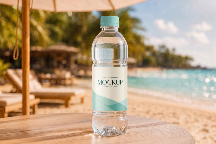 Clear Plastic Bottle Drink Mockup