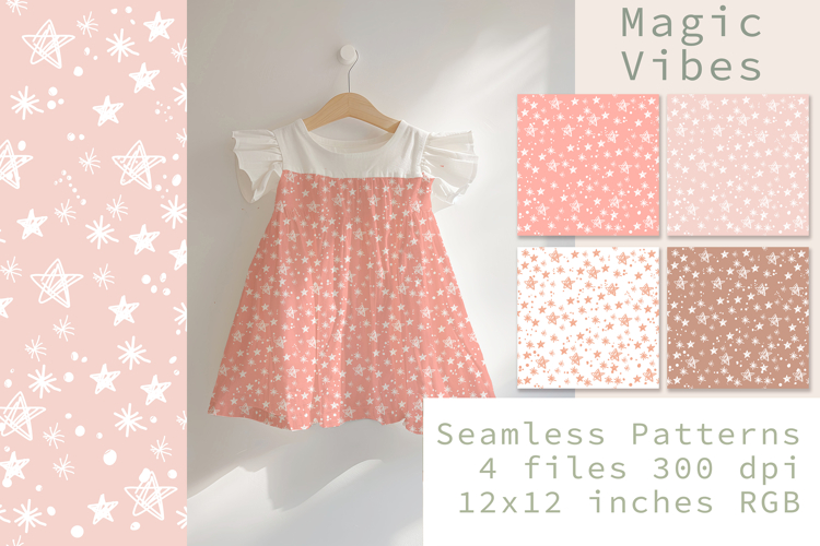 Magic Vibe digital papers, Kids sublimation pattern