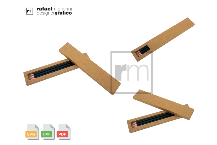 Sliding box of 3 pencils