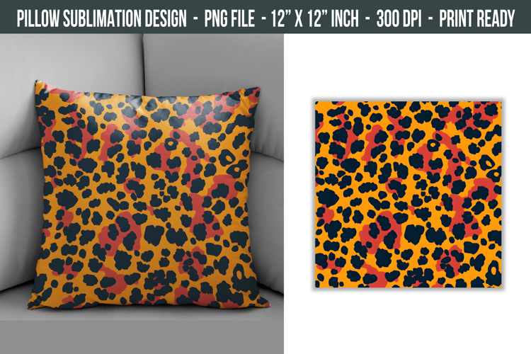 Leopard Print Pillow Design | Throw Pillow Sublimation