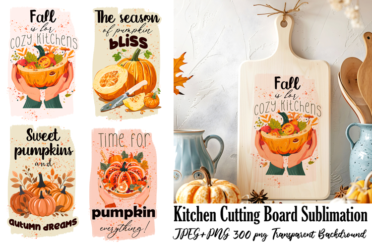 Autumn Design| kitchen cutting board Sublimation