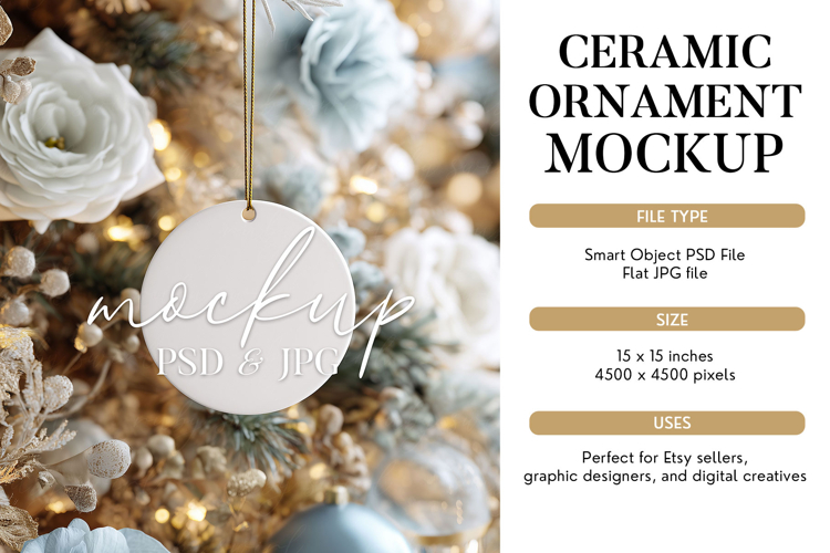 Round Ceramic Ornament Mockup PSD