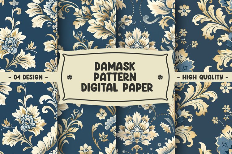 Damask Pattern Digital Paper