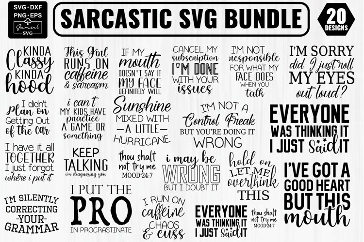 Sarcastic SVG Bundle | Funny SVG Cut Files | Sarcastic SVG example image 1