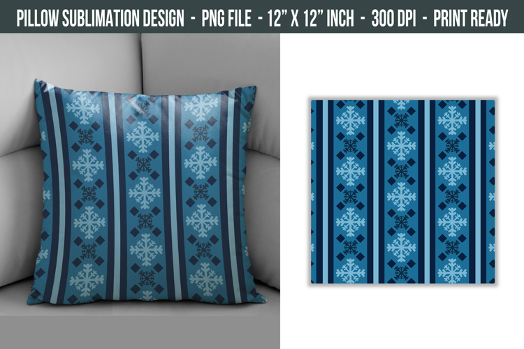 Snowflake Pattern Pillow | Throw Pillow Sublimation
