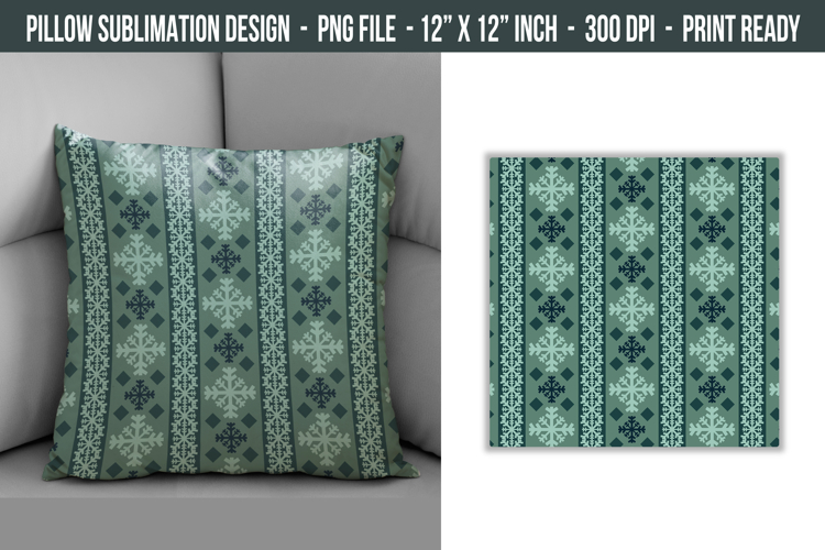 Snowflake Pattern Pillow | Throw Pillow Sublimation