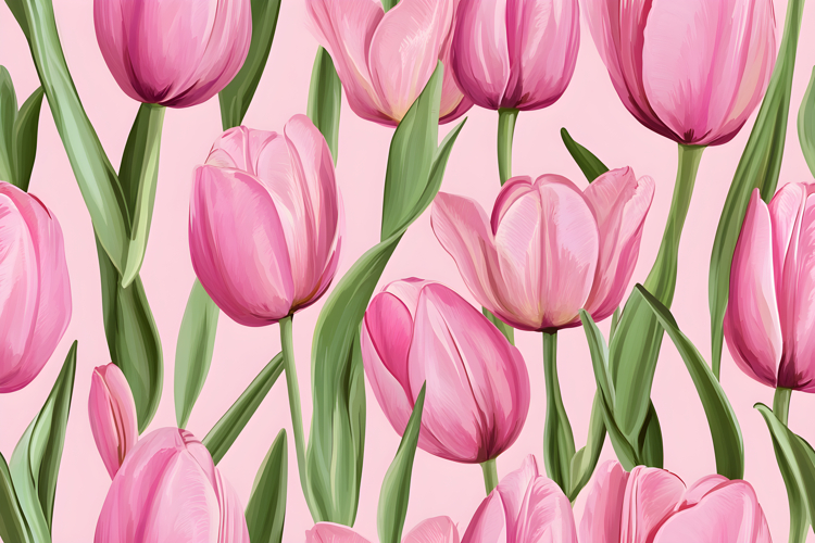 Tulip Flower Pattern Background | Tulip Flower Digital Paper