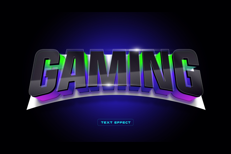 gaming text effect editable template