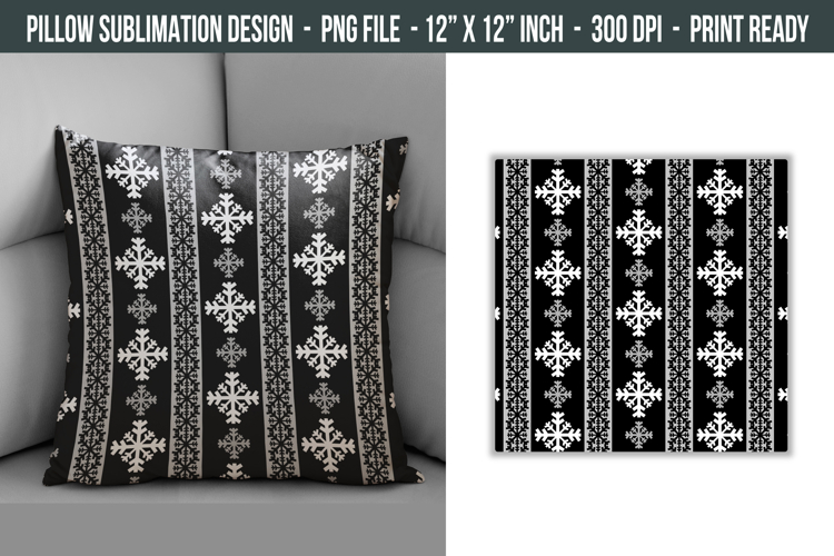 Snowflake Pattern Pillow | Throw Pillow Sublimation