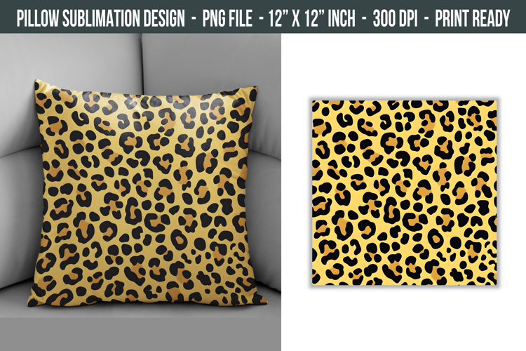 Leopard Print Pillow Design | Throw Pillow Sublimation