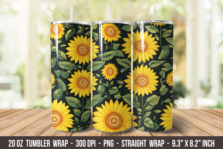  Sunflower Tumbler Wrap Image 4