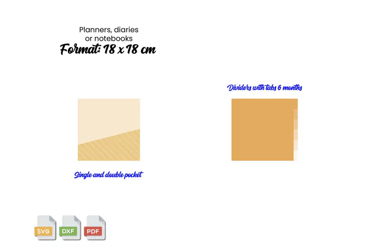 Tabbed dividers with pockets for 18cm x 18cm