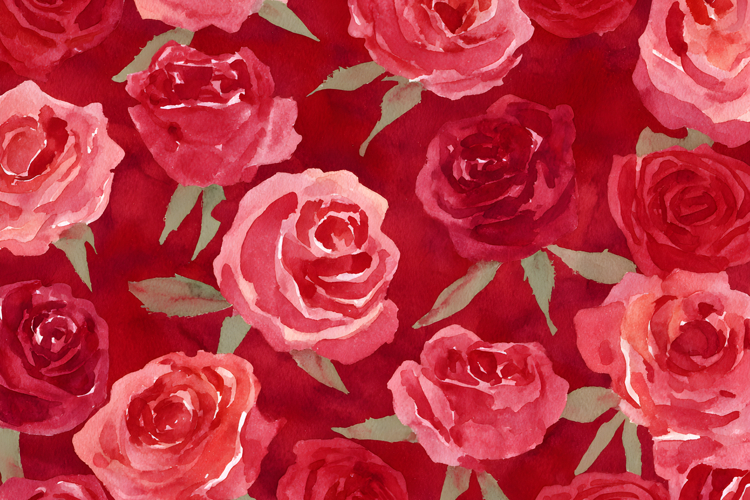 Watercolor Rose Flower Pattern | Rose Flower Background
