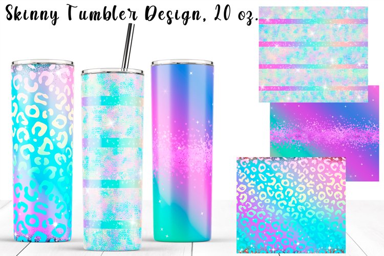 Iridescent Skinny tumbler design. 20 oz.
