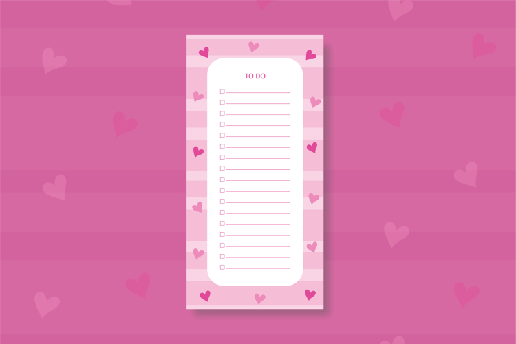 To do list template with Stripes & Hearts | To do list