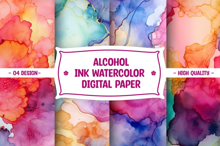 Alcohol Ink Watercolor Digital Paper example image 1