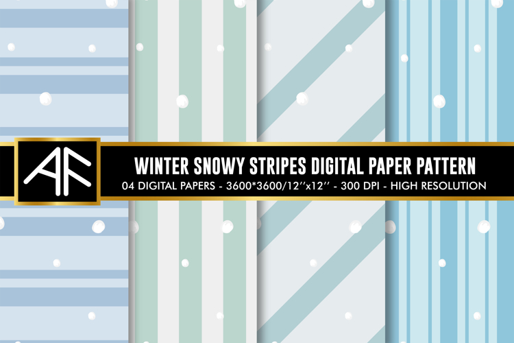 Winter Stripes Digital Paper Patterns | Stripes Pattern