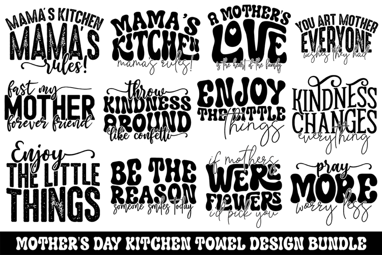 Mothers Day Kitchen Towel Bundle- Mothers Day Design