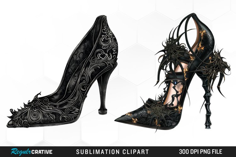 Gothic Heel Halloween Fantasy PNG Set Clipart example image 1