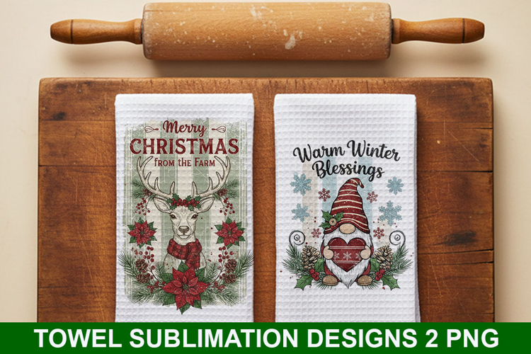Merry Christmas Towel Sublimation - Christmas Design