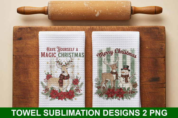 Merry Christmas Towel Sublimation - Christmas Design