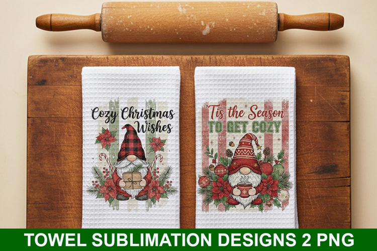 Cozy Christmas Wishes Towel Sublimation - Christmas Design