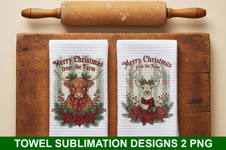 Merry Christmas Towel Sublimation - Christmas Design