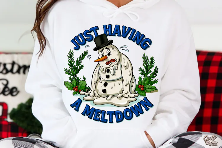Just Having A Meltdown | Snowman | Funny Christmas PNG