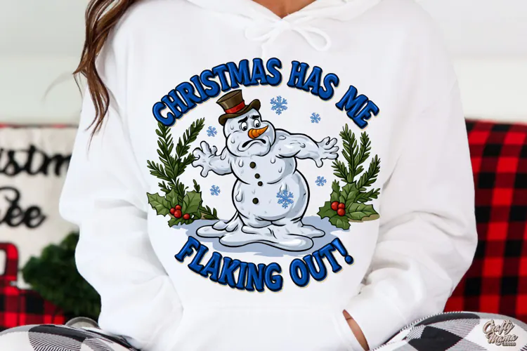 Flaking Out | Sarcastic Snowman | Funny Christmas PNG