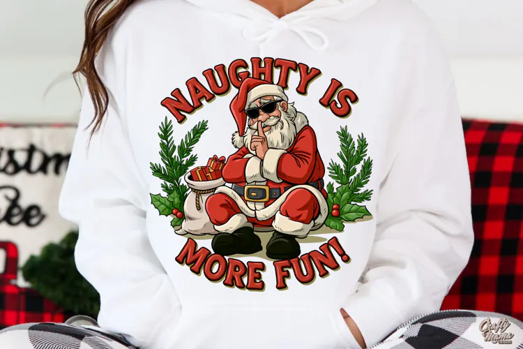 Naughty Is More Fun | Santa | Funny Christmas PNG