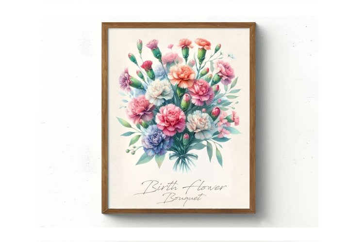Watercolor Birth Flower Bouquet