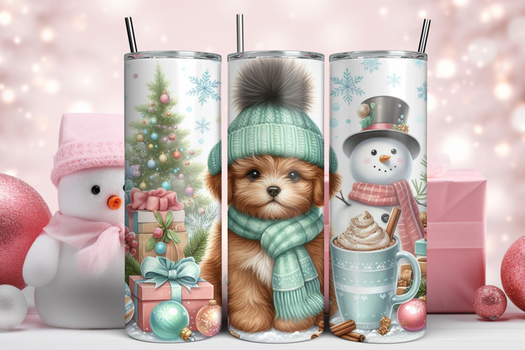 Winter Highland Cow Tumbler Wrap