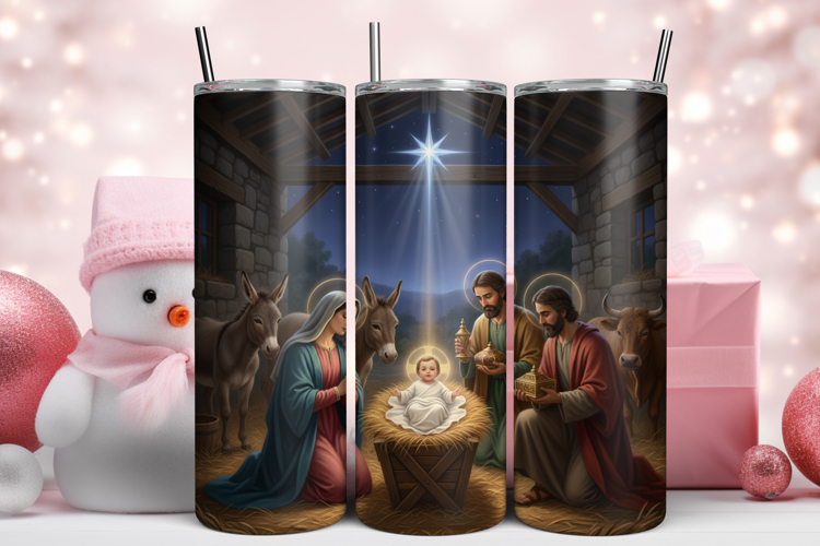 Nativity Scene Tumbler Wrap