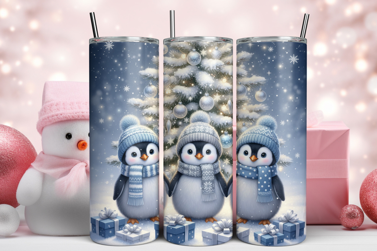 Christmas Penguin Tumbler Wrap