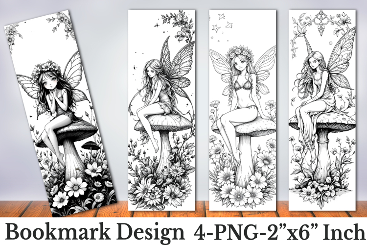 Printable Fairy & Mushroom Coloring Bookmarks