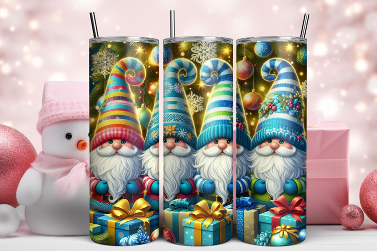 Cute Christmas Gnomes Tumbler Wrap