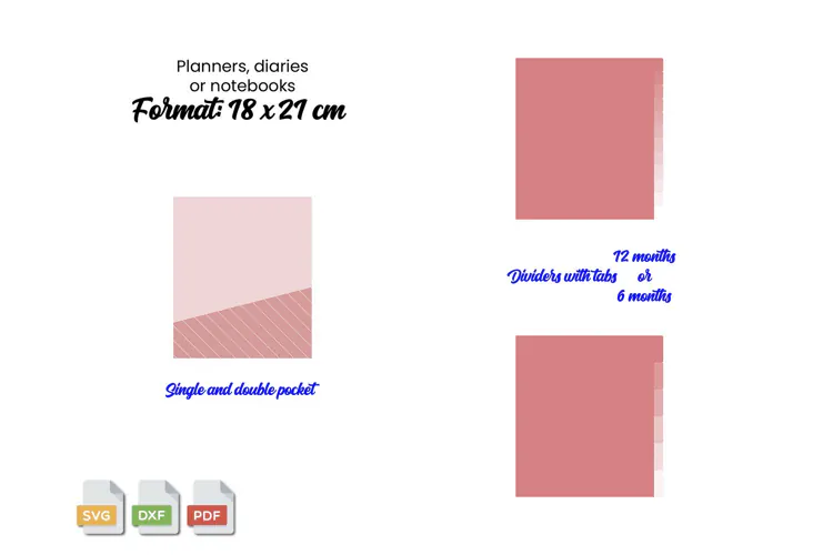 Tabbed dividers with pockets for 18cm x 21cm