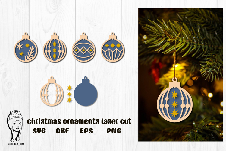 Christmas ornaments laser cut SVG