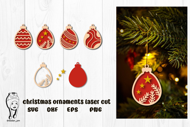 Christmas ornaments laser cut SVG
