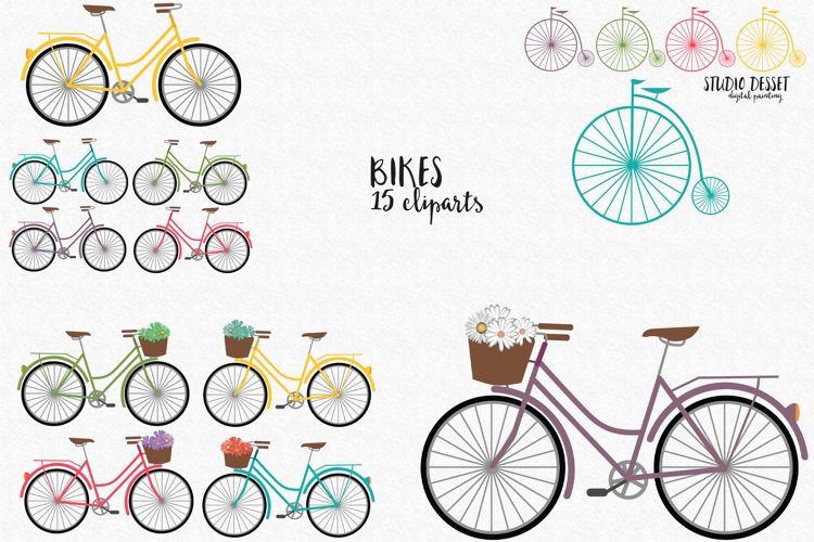 Bikes Cliparts | Bicycle Illustrations example image 1