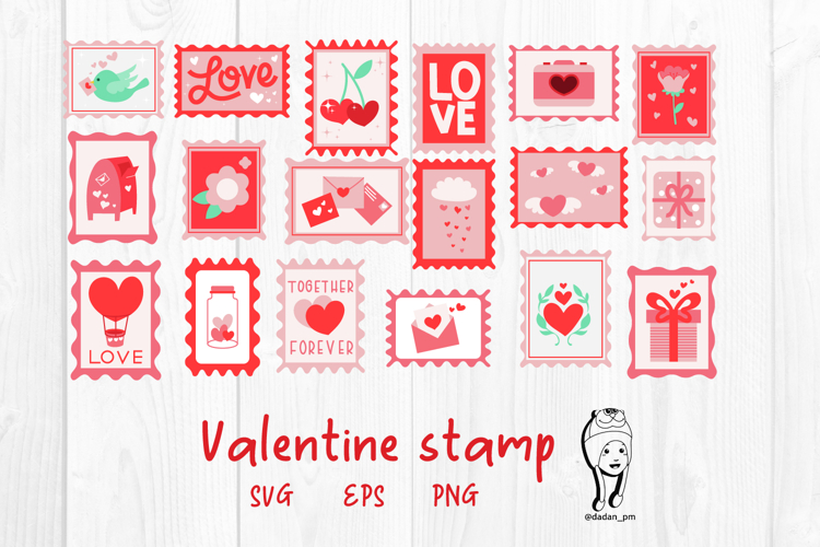 stamp valentine svg