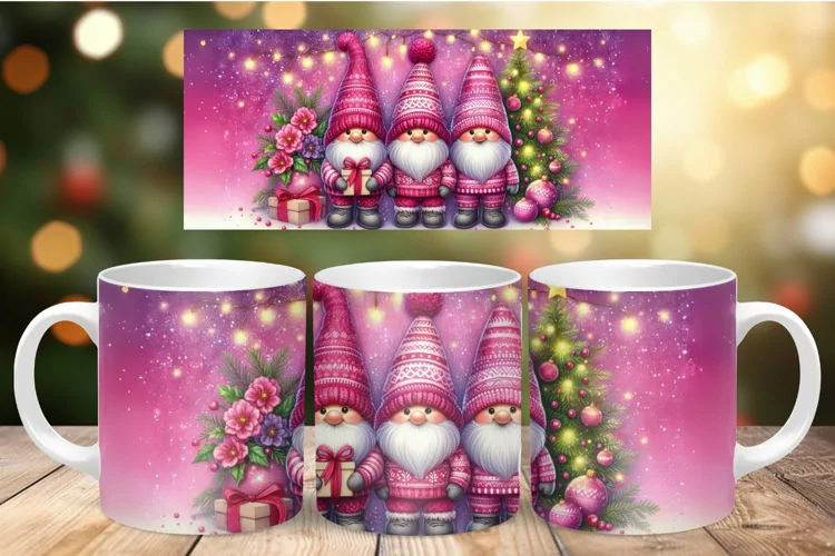 Mug Wrap Sublimation - christmas gnome