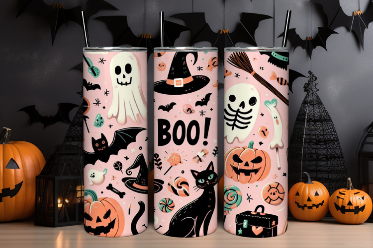 Halloween Tumbler Wrap PNG