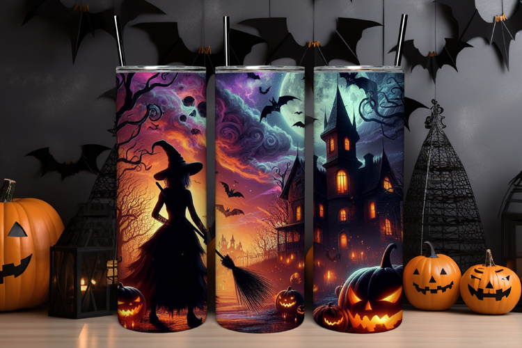 Haunted House Witch Tumbler Wrap