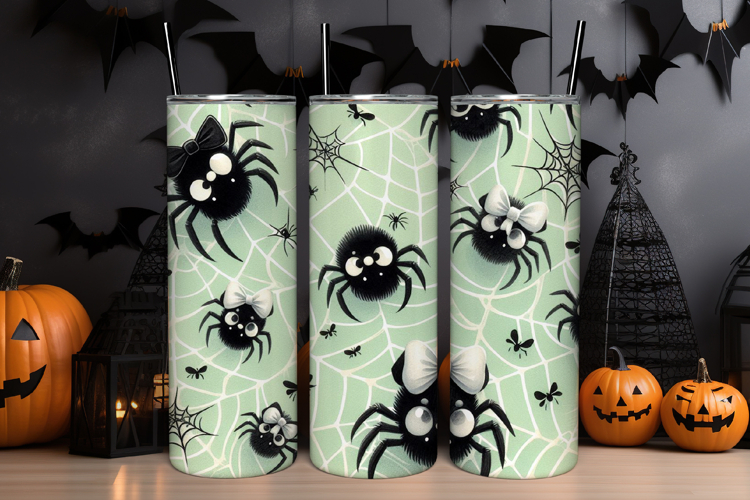 Spooky Spider Halloween Tumbler Wrap