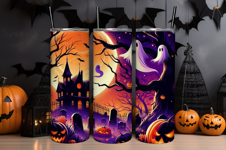 Halloween Tumbler Wrap PNG