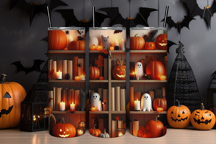 Book Lover Halloween Tumbler Wrap